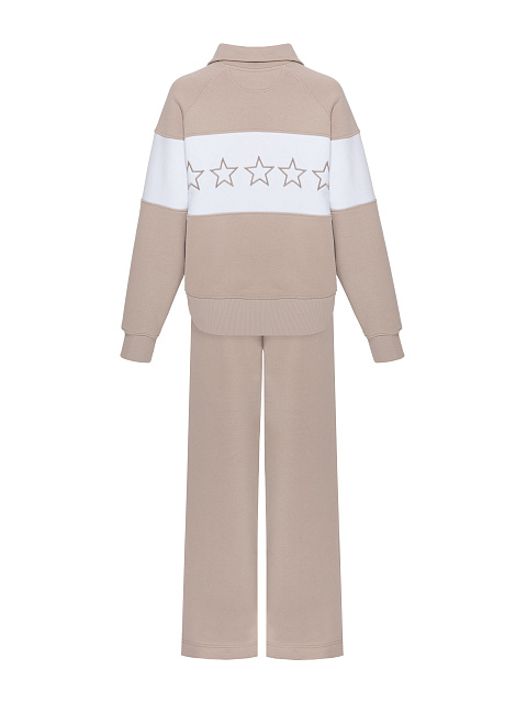 Beige & White Embroidered Tracksuit, 3 Beige & White Embroidered Tracksuit, 3