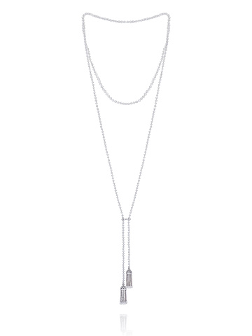 Bead Diamond, Briolette Diamond, Round Diamond & White Gold Tassel Necklace, 1