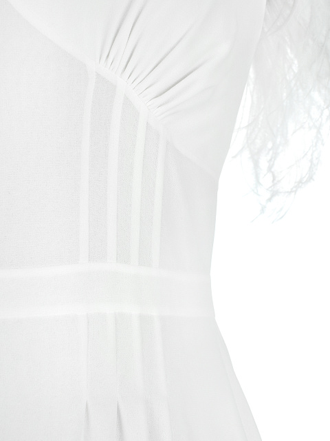 White Feathers Trimmed Bridal Dress , 3 White Feathers Trimmed Bridal Dress , 3
