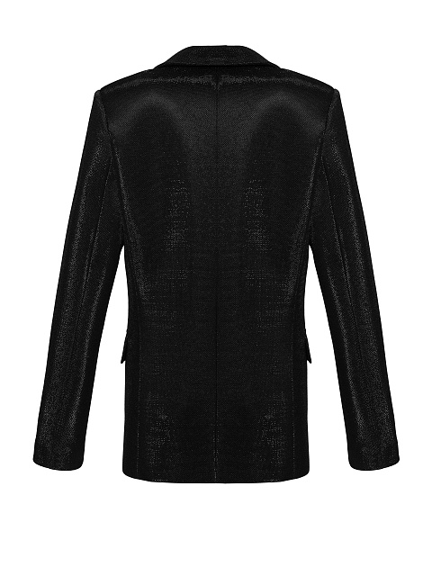 Black single-breasted jacket with lurex, 3 Black single-breasted jacket with lurex, 3