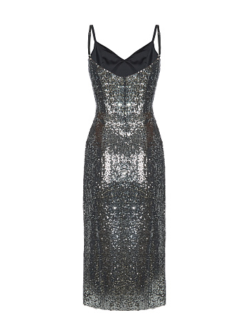 Silver Sequined Midi Dress, 2