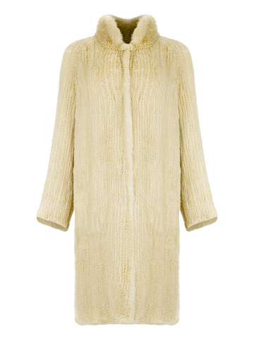 Yellow Knitted Mink Fur Coat, 1