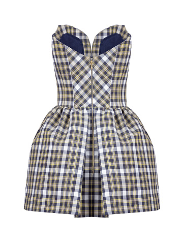 Yellow & Blue Cotton Mini Dress, 2