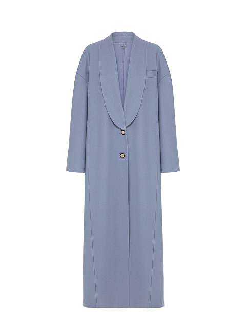Blue Single-breasted Wool Coat, 1