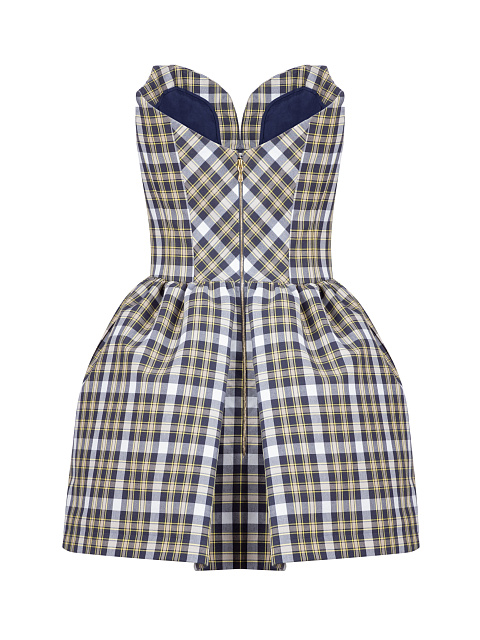 Yellow & Blue Cotton Mini Dress, 2