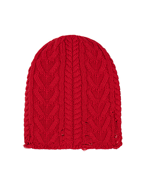 Red Distressed Cotton Beanie, 1 Red Distressed Cotton Beanie, 1