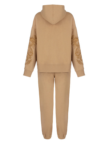 Dragons Embroidered Brown Jersey Suit, 2