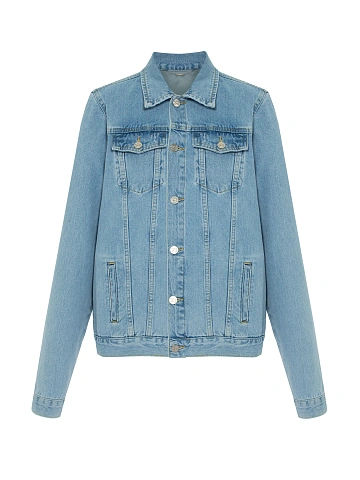 Light Blue Embroidered Denim Jacket, 2