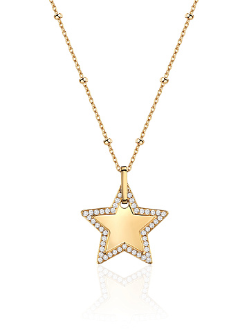 Yellow gold necklace with star-shaped pendant, 1