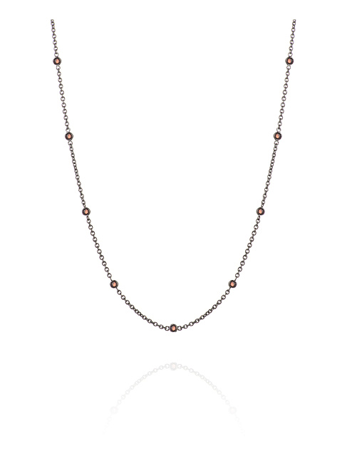 Necklace in blackened gold with garnet, 1