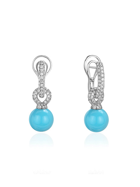 Earrings with Arizona turquoise beads, 1