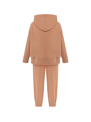 Kid's Brown "YK" Embroidered Jersey Tracksuit, 2
