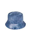 Синяя tie-dye панама из вельвета с синей вышивкой