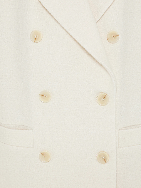 Milk-colored double-breasted coat with shaped lapels, 6 Milk-colored double-breasted coat with shaped lapels, 6