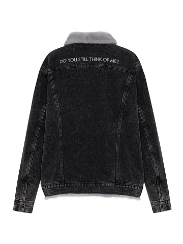Dark Grey Denim & Mink Fur Jacket, 2