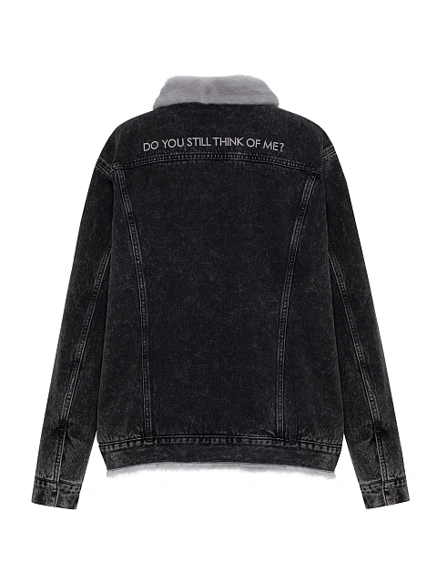 Dark Grey Denim & Mink Fur Jacket, 2