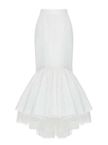 White taffeta maxi skirt, 1