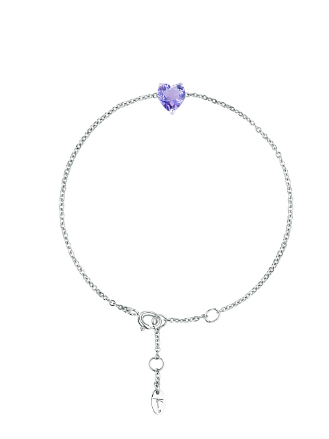 White gold bracelet with a heart-cut amethyst, 1