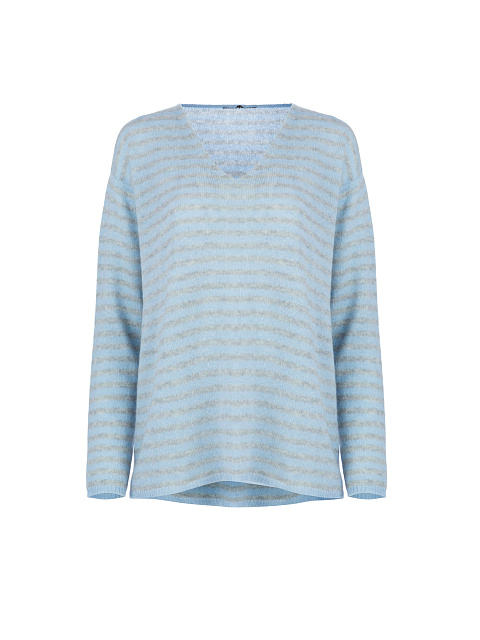 Light blue striped cashmere pullover, 1 Light blue striped cashmere pullover, 1