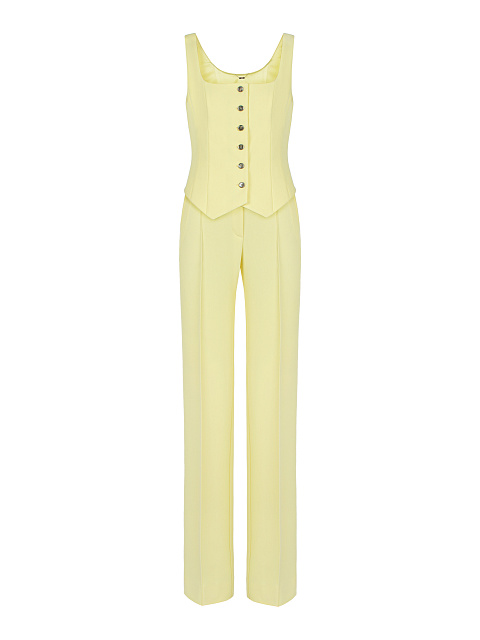 Pale Yellow Suit With Cropped Jacket, 3