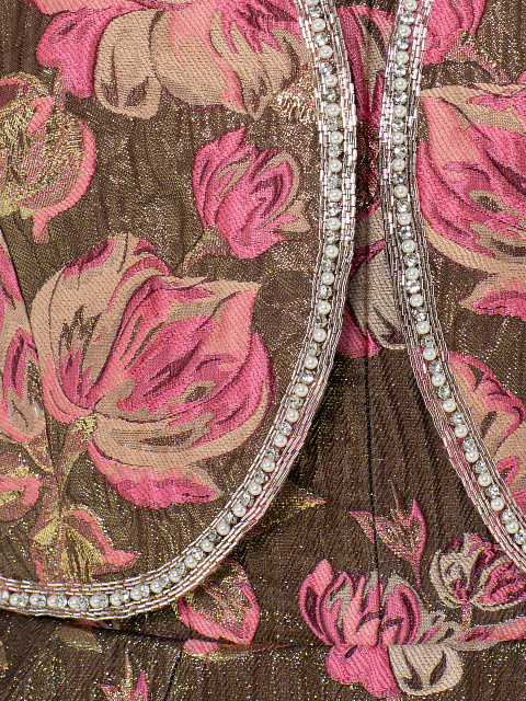 Suit Of Jacket And Mini Dress With Floral Pattern And Pearls, 7 Suit Of Jacket And Mini Dress With Floral Pattern And Pearls, 7