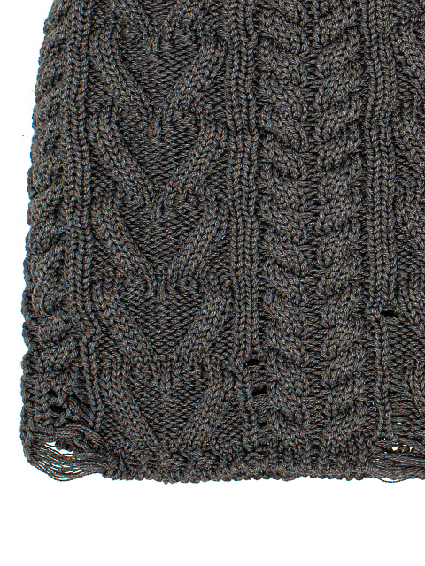 Grey knitted cotton hat with holes, 2 Grey knitted cotton hat with holes, 2