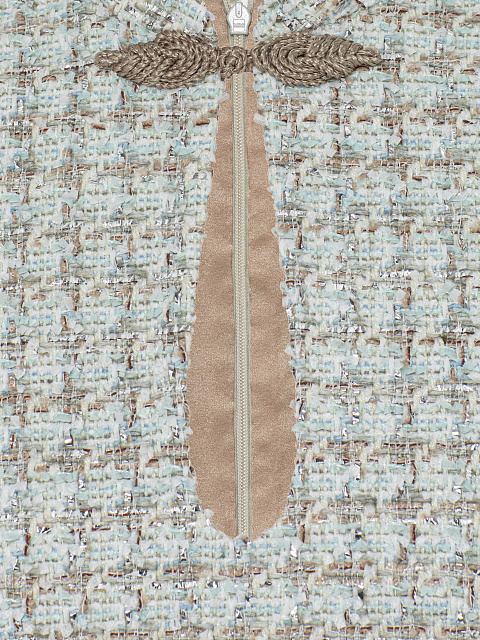 Mint Beige Tweed Mini Dress, 3