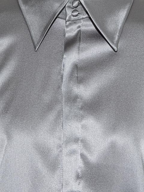 Gray silk bodysuit blouse, 4