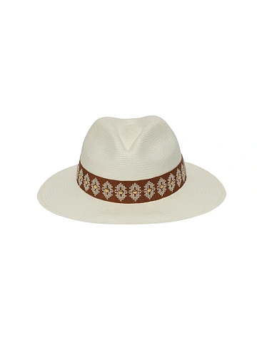 Embroidery & Studs Embellished Straw Hat, 2