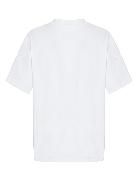 Men's White Back Print Cotton T-shirt, 1