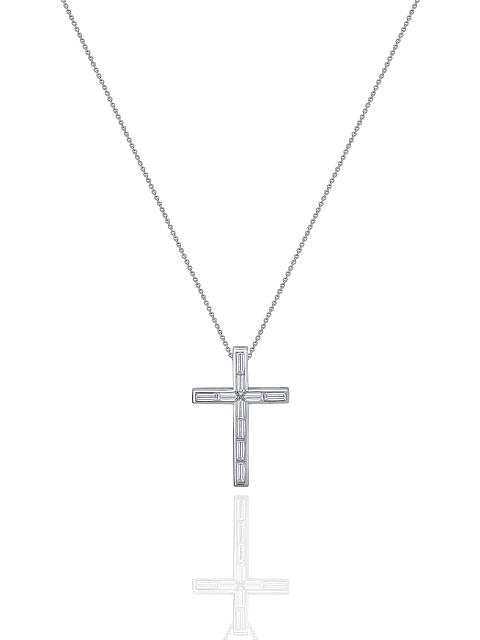 White Gold & Diamonds Cross Necklace, 1