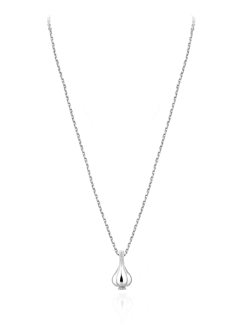 White gold necklace with garlic-shaped pendant, 1