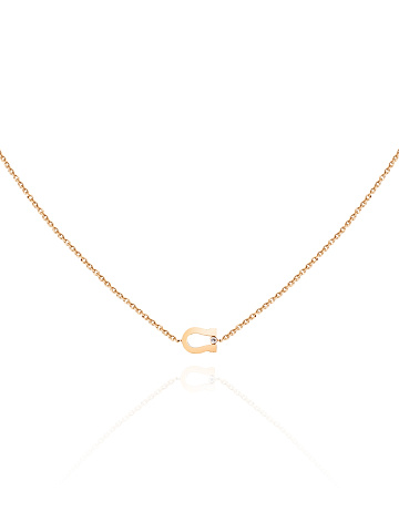 Necklace with horseshoe in rose gold, 1