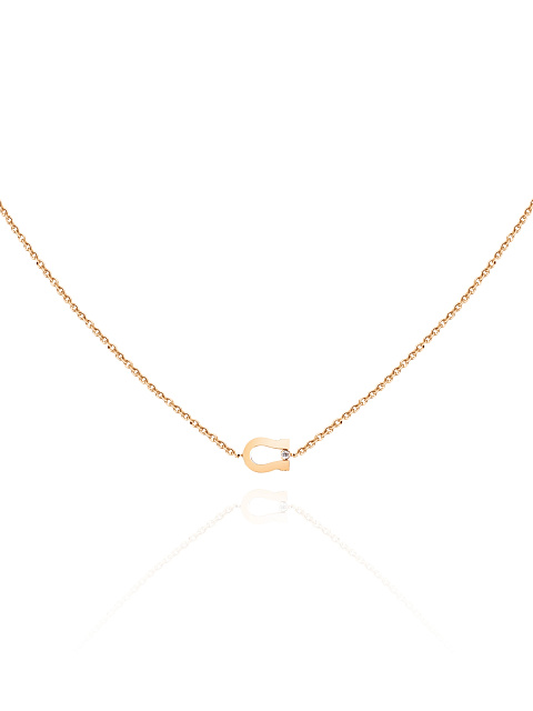 Necklace with horseshoe in rose gold, 1