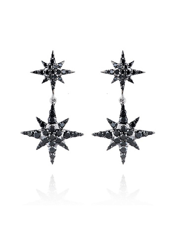 Earrings in blackened gold and diamonds, 1
