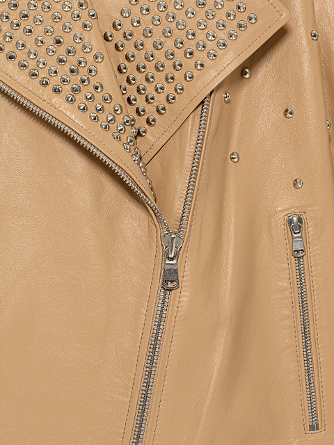 Light Beige Oversized Studded Leather Vest, 4 Light Beige Oversized Studded Leather Vest, 4