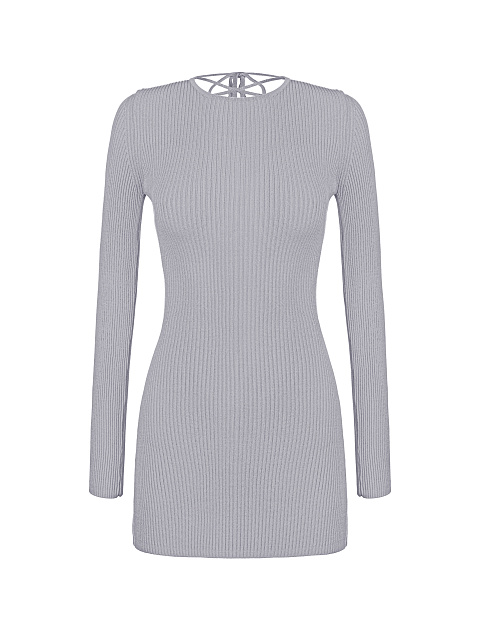 Lilac Rib Knit Mini Dress, 1 Lilac Rib Knit Mini Dress, 1