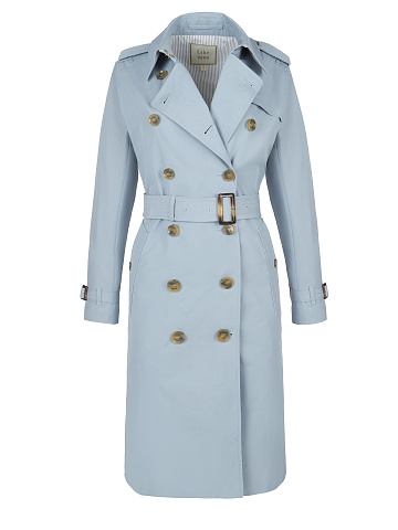 Light Blue Cotton Trench Coat, 1