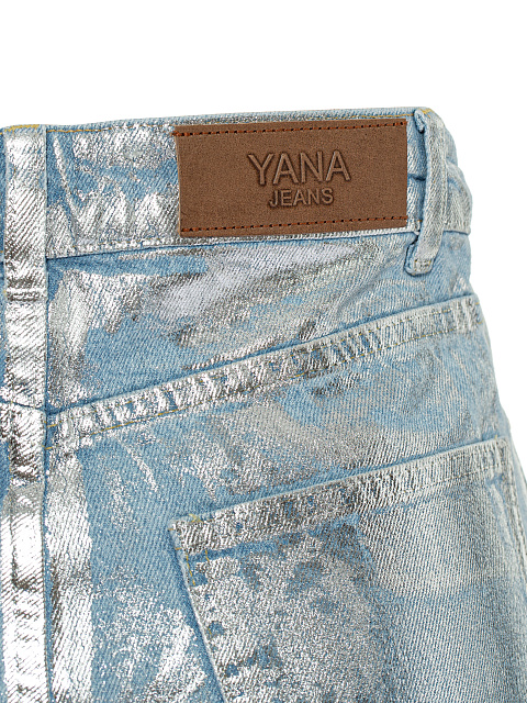 Silver Plated Light Blue Straight Leg Jeans, 6