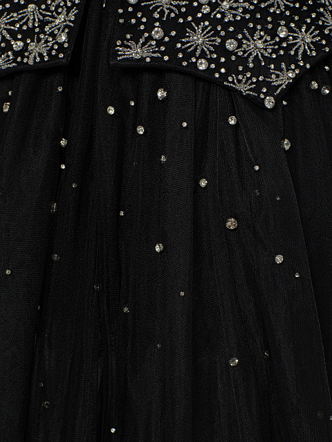 Black Tulle Maxi Dress With Crystals, 5 Black Tulle Maxi Dress With Crystals, 5
