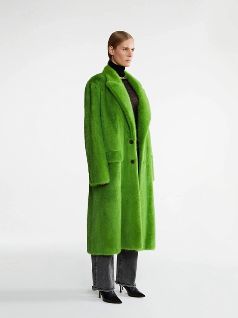 Bright Green Mink Fur Coat, 4 Bright Green Mink Fur Coat, 4