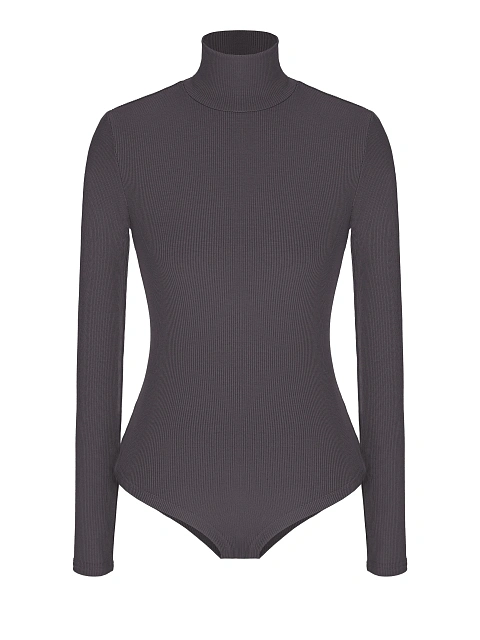 Grey Cotton Turtleneck Bodysuit, 1 Grey Cotton Turtleneck Bodysuit, 1