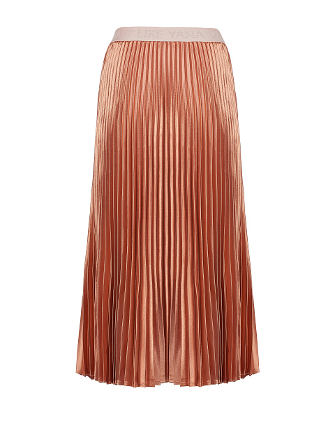 Bronze Pleated Midi Skirt, 3