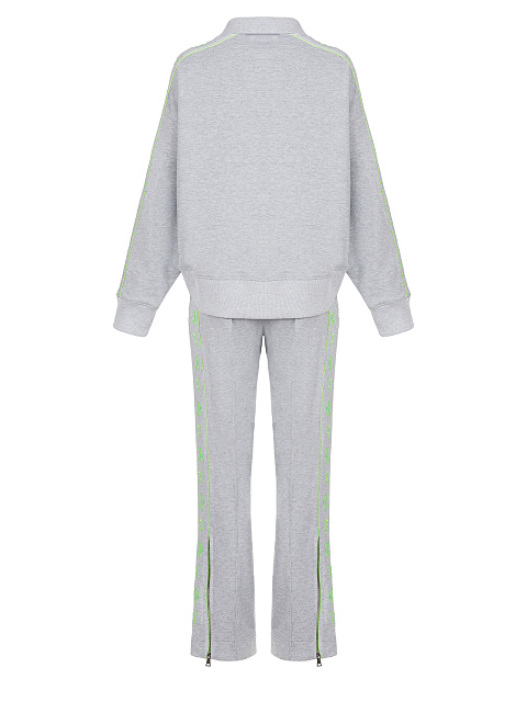 Grey & Neon Green YD Embroidered Jersey Suit, 2