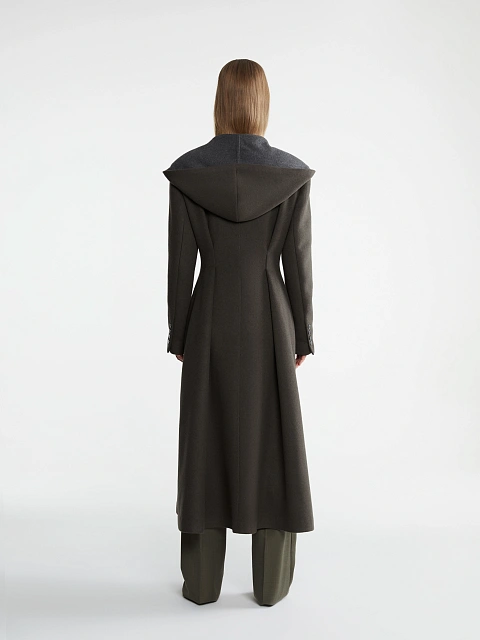 Gray Single Breasted Coat With Hood, 4 Gray Single Breasted Coat With Hood, 4