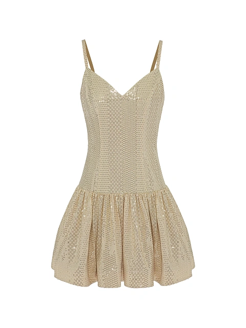 Golden Sequin Shirt & Mini Dress Set, 5 Golden Sequin Shirt & Mini Dress Set, 5