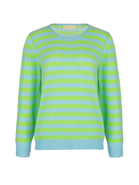 Green & Grey Striped Pullover, 1