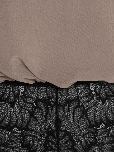 Brown bodysuit blouse with lace, 3