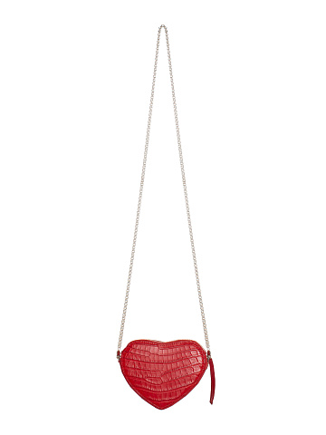 Red crocodile leather heart-shaped bag, 1