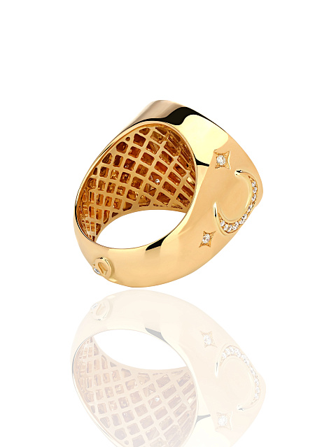 Round Diamond & Gold "Horoskope" Ring, 3